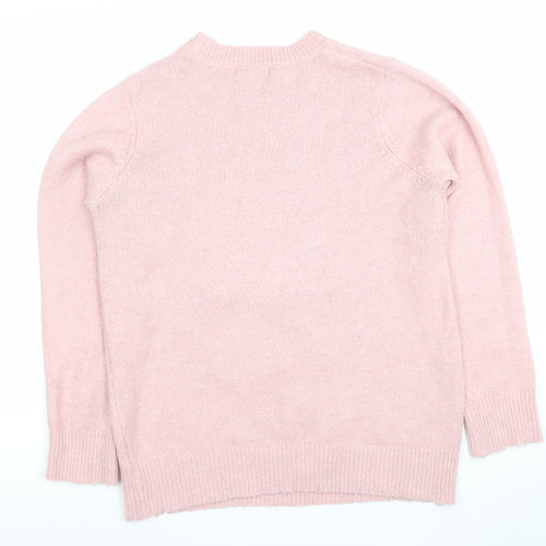 F&F Women’s Pink Sequin Reindeer Christmas Jumper Size 14