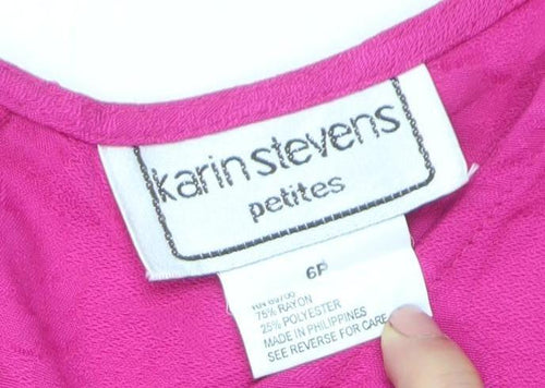 Karin Stevens Petites Pink Sheath Dress Women’s Size 6P Formal Sleeveless