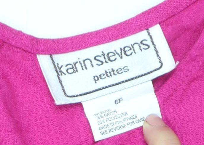 Karin Stevens Petites Pink Sheath Dress Women’s Size 6P Formal Sleeveless