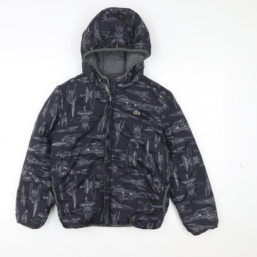 Lacoste Boys Black Star Wars Hooded Puffer Jacket 10 Years Insulated Winter Coat