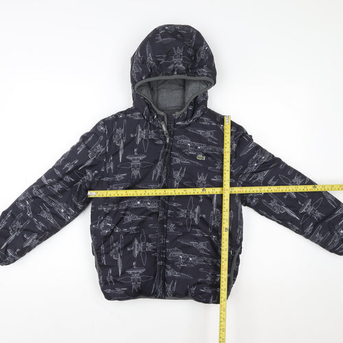 Lacoste Boys Black Star Wars Hooded Puffer Jacket 10 Years Insulated Winter Coat