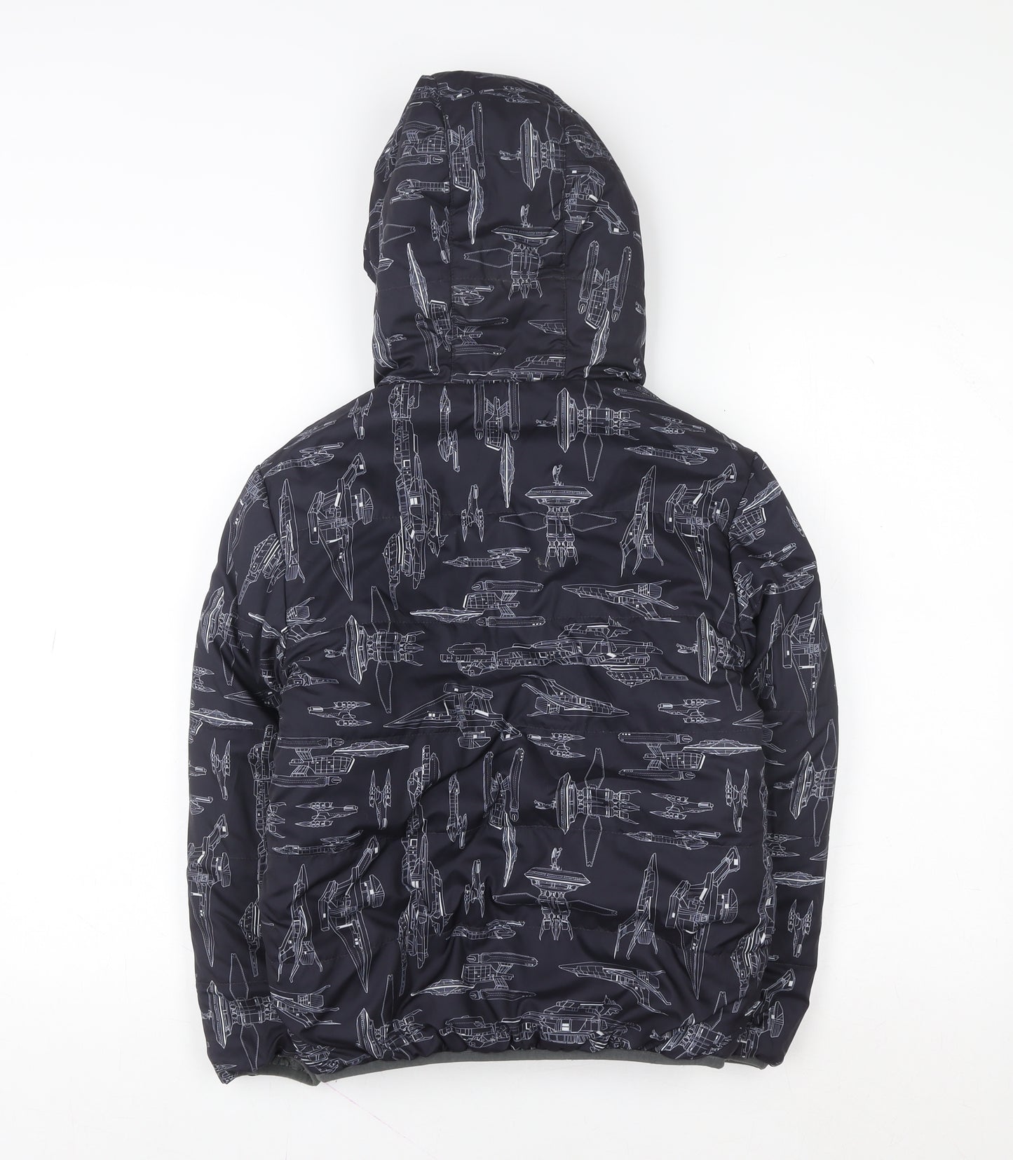 Lacoste Boys Black Star Wars Hooded Puffer Jacket 10 Years Insulated Winter Coat