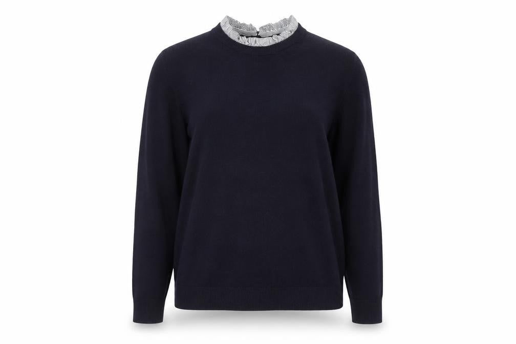 Front view of Next Women’s Navy Pullover Sweatshirt UK 14 Classic Knit Jumper