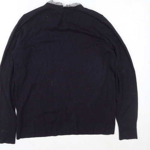 Next Women’s Navy Pullover Sweatshirt UK 14 Classic Knit Jumper