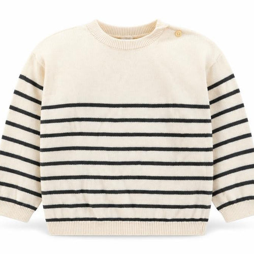 H&M Unisex Baby Beige Striped Knit Cotton Pullover Jumper 18-24 Months