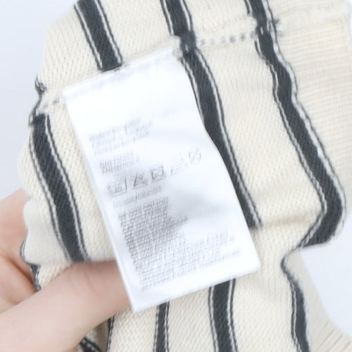 H&M Unisex Baby Beige Striped Knit Cotton Pullover Jumper 18-24 Months