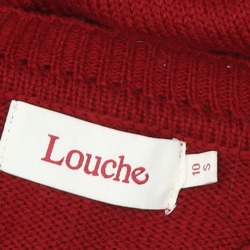 Louche Womens Red Penguin Knit Pullover Jumper Size S