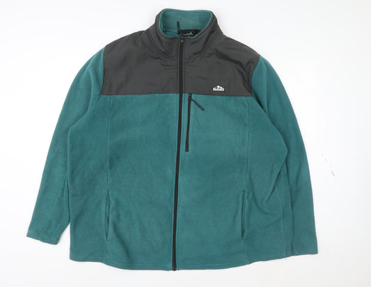Snowdonia Men's Green 2XL Fleece Jacket with Full Zip