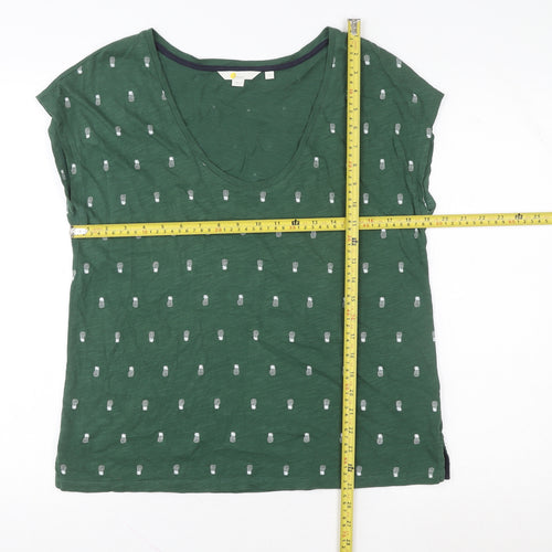 Boden Women’s Green Pineapple Embroidered Cotton T-Shirt Size M