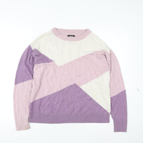 Max Women’s Purple Geometric Knit Pullover Jumper Size 14