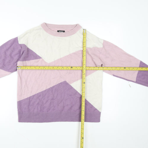 Max Women’s Purple Geometric Knit Pullover Jumper Size 14