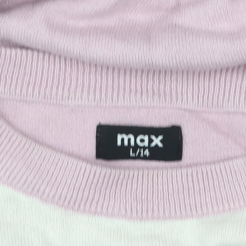 Max Women’s Purple Geometric Knit Pullover Jumper Size 14
