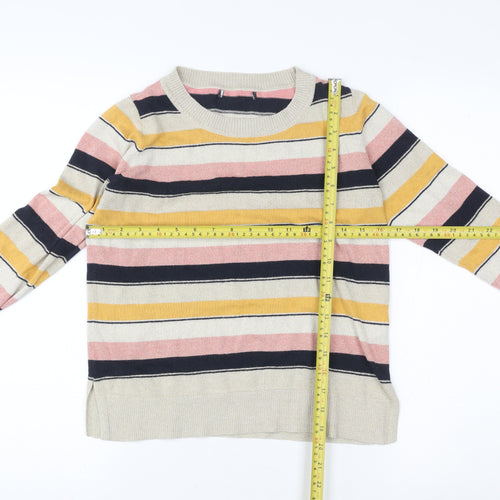 Next Girls Multicoloured Striped Knit Pullover Sweatshirt - Size 8 Years