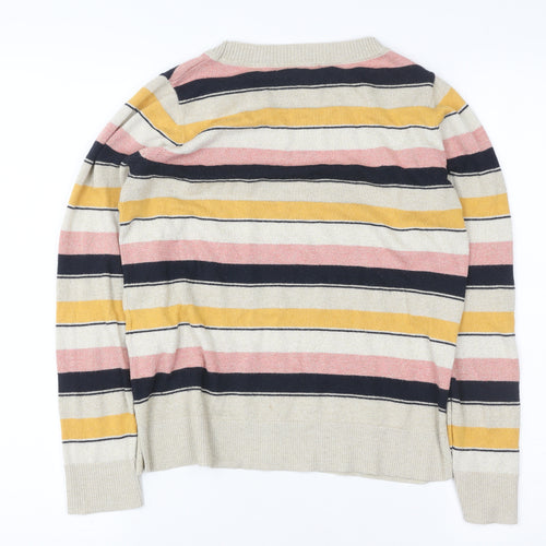 Next Girls Multicoloured Striped Knit Pullover Sweatshirt - Size 8 Years