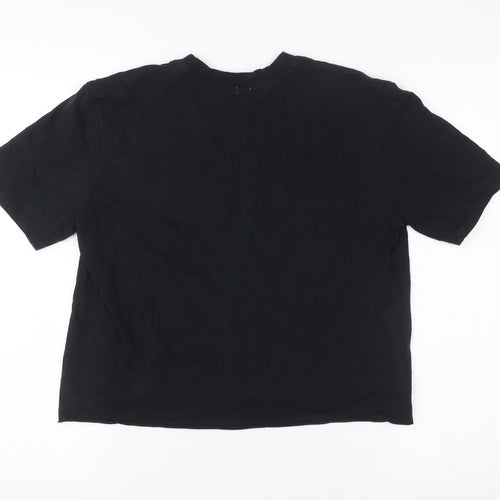 River Island Womens Black Cropped Escape Graphic T-Shirt Size 10