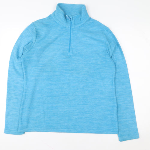 Mountain Warehouse Women's Blue 1/2 Zip Fleece Sweatshirt UK 12