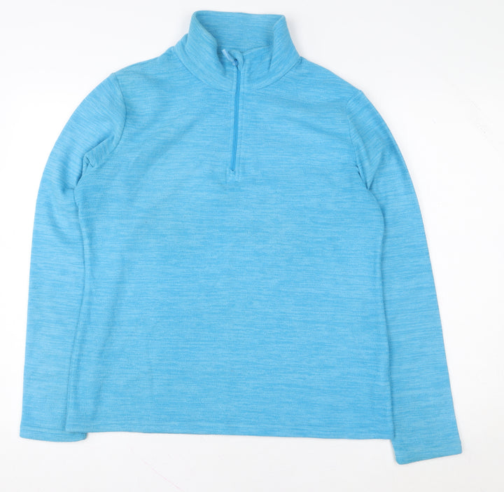 Mountain Warehouse Women's Blue 1/2 Zip Fleece Sweatshirt UK 12
