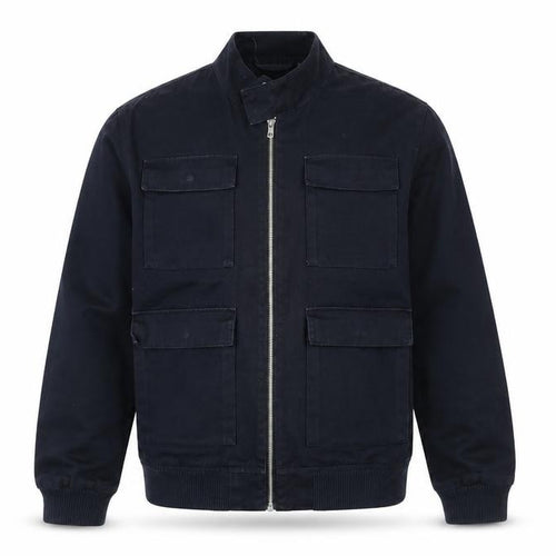 ASOS Mens Blue Cotton Bomber Jacket Size L 40in Full Zip Casual