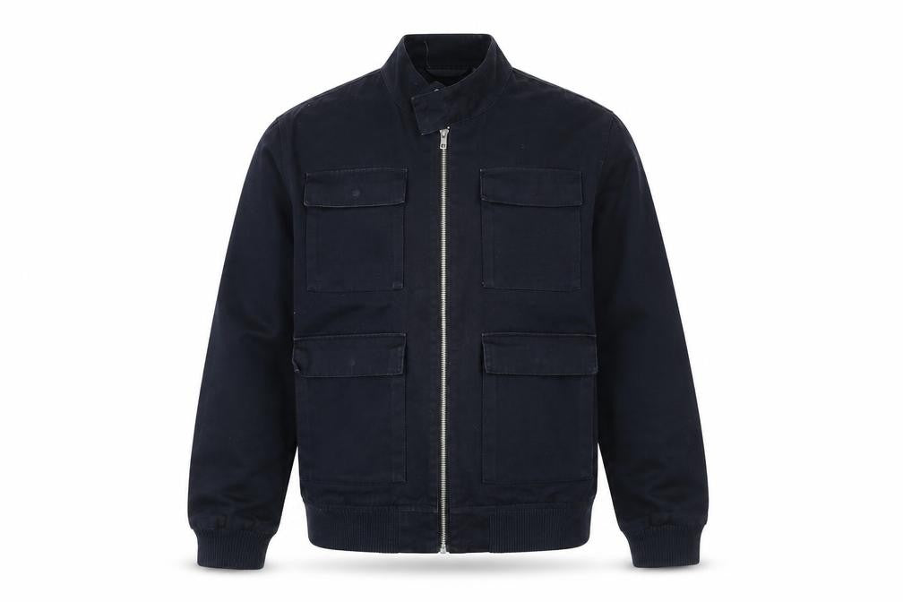 ASOS Mens Blue Cotton Bomber Jacket Size L 40in Full Zip Casual