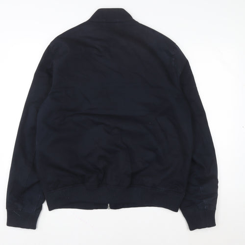 ASOS Mens Blue Cotton Bomber Jacket Size L 40in Full Zip Casual