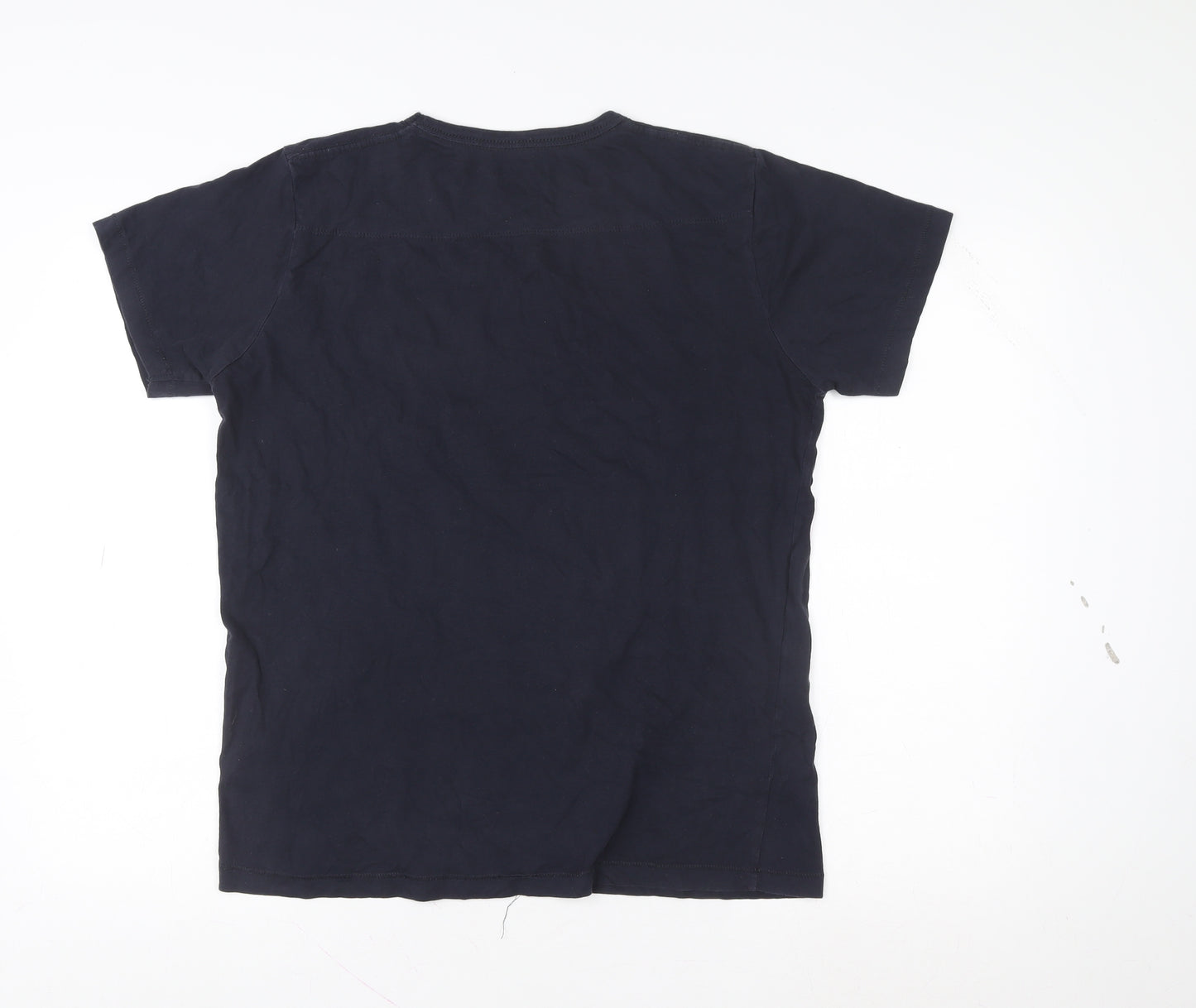 FCUK Men's Blue Graphic Logo T-Shirt Size L Retro Style