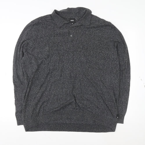 Burton Menswear London Men’s Grey Collared Pullover Jumper 2XL