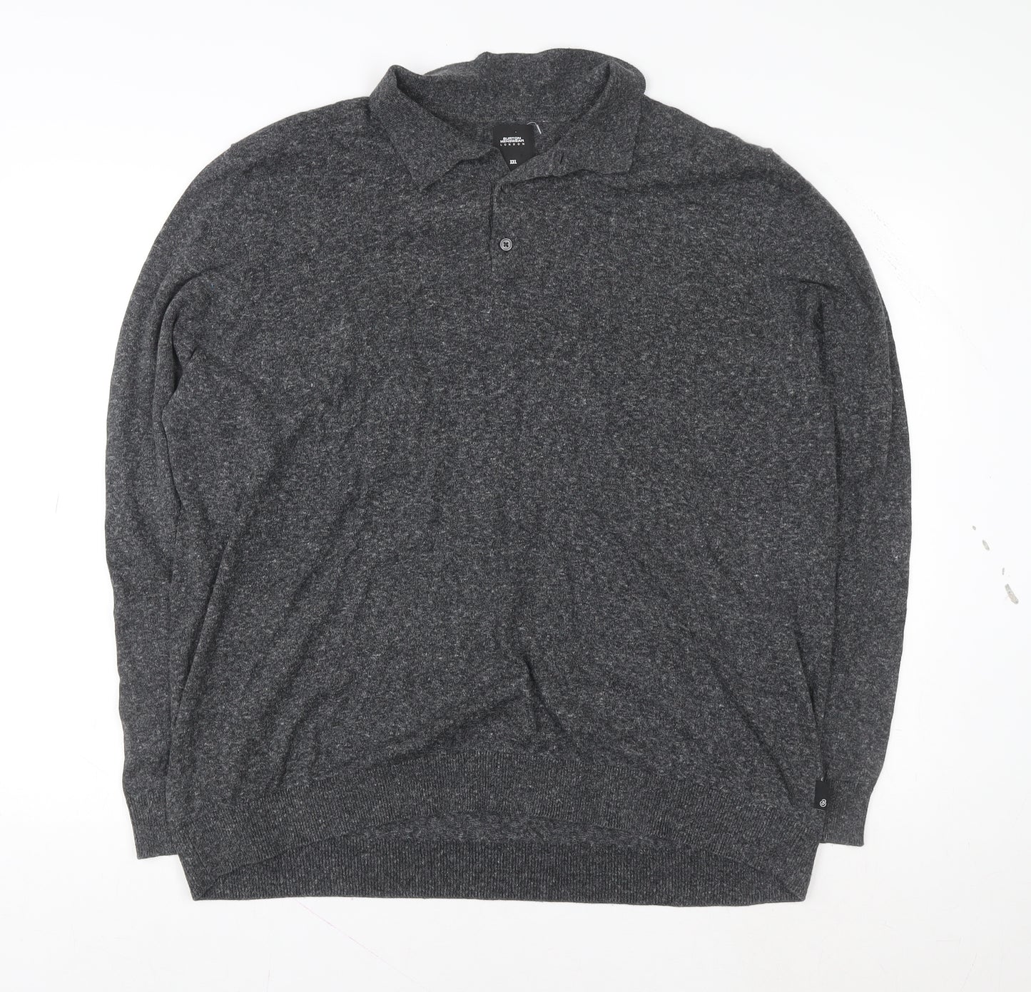 Burton Menswear London Men’s Grey Collared Pullover Jumper 2XL