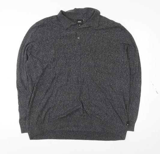 Burton Menswear London Men’s Grey Collared Pullover Jumper 2XL