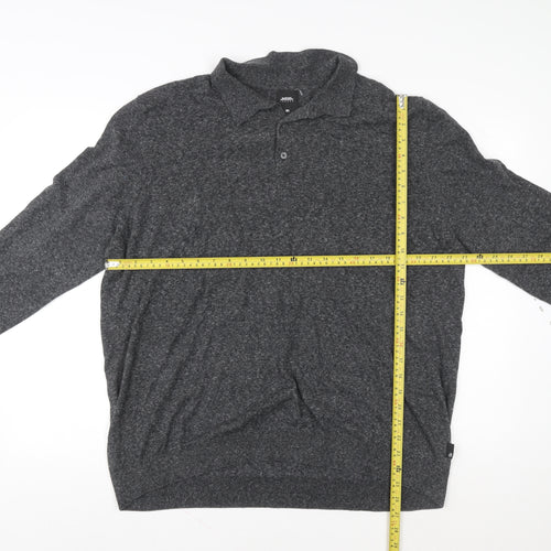 Burton Menswear London Men’s Grey Collared Pullover Jumper 2XL