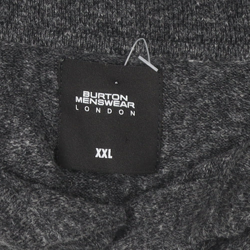 Burton Menswear London Men’s Grey Collared Pullover Jumper 2XL