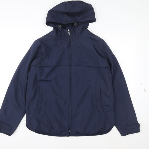Olympus Men's Blue Hooded Rain Coat Jacket Size 14 Regular Fit