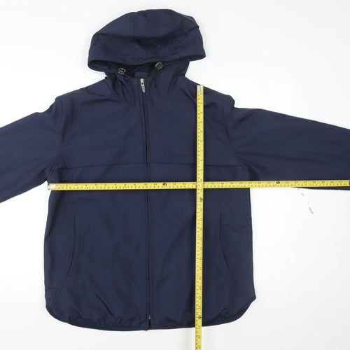 Olympus Men's Blue Hooded Rain Coat Jacket Size 14 Regular Fit