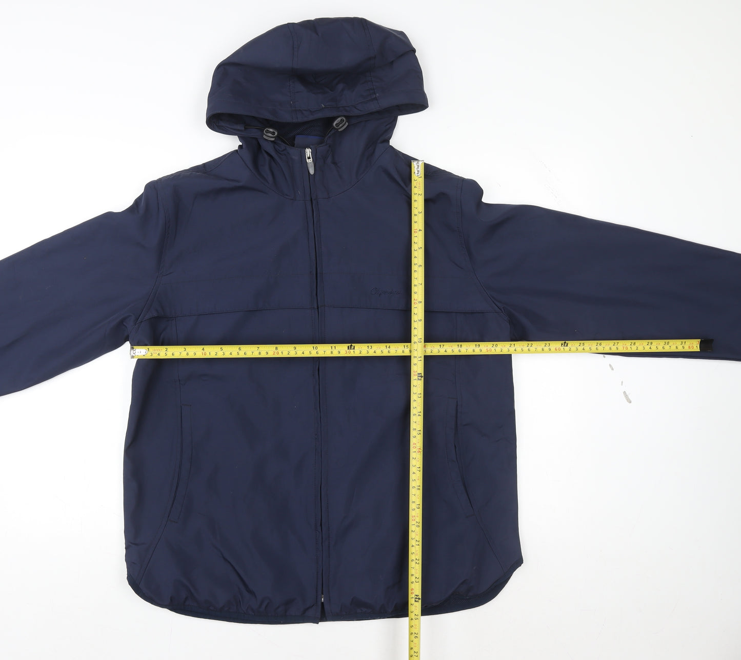 Olympus Men's Blue Hooded Rain Coat Jacket Size 14 Regular Fit