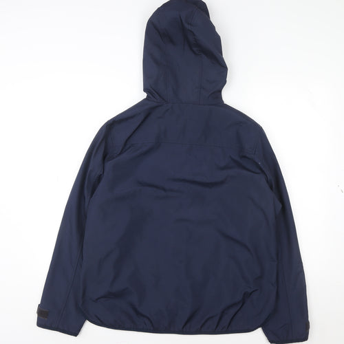 Olympus Men's Blue Hooded Rain Coat Jacket Size 14 Regular Fit