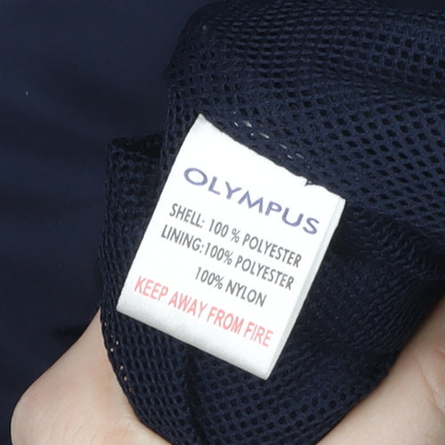 Olympus Men's Blue Hooded Rain Coat Jacket Size 14 Regular Fit