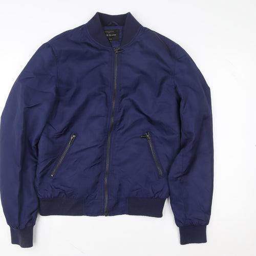 River Island Women's Blue Bomber Jacket Size S
