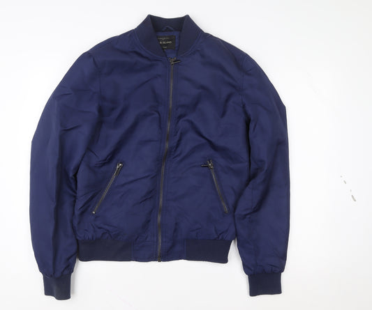 River Island Women's Blue Bomber Jacket Size S