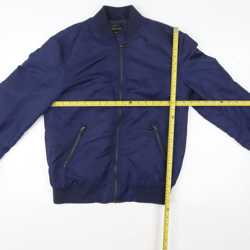 River Island Women's Blue Bomber Jacket Size S