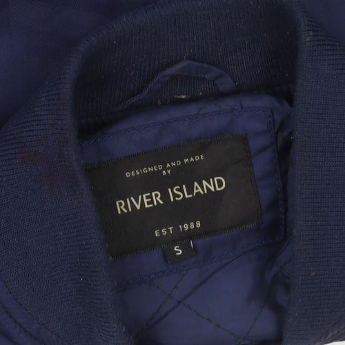 River Island Women's Blue Bomber Jacket Size S