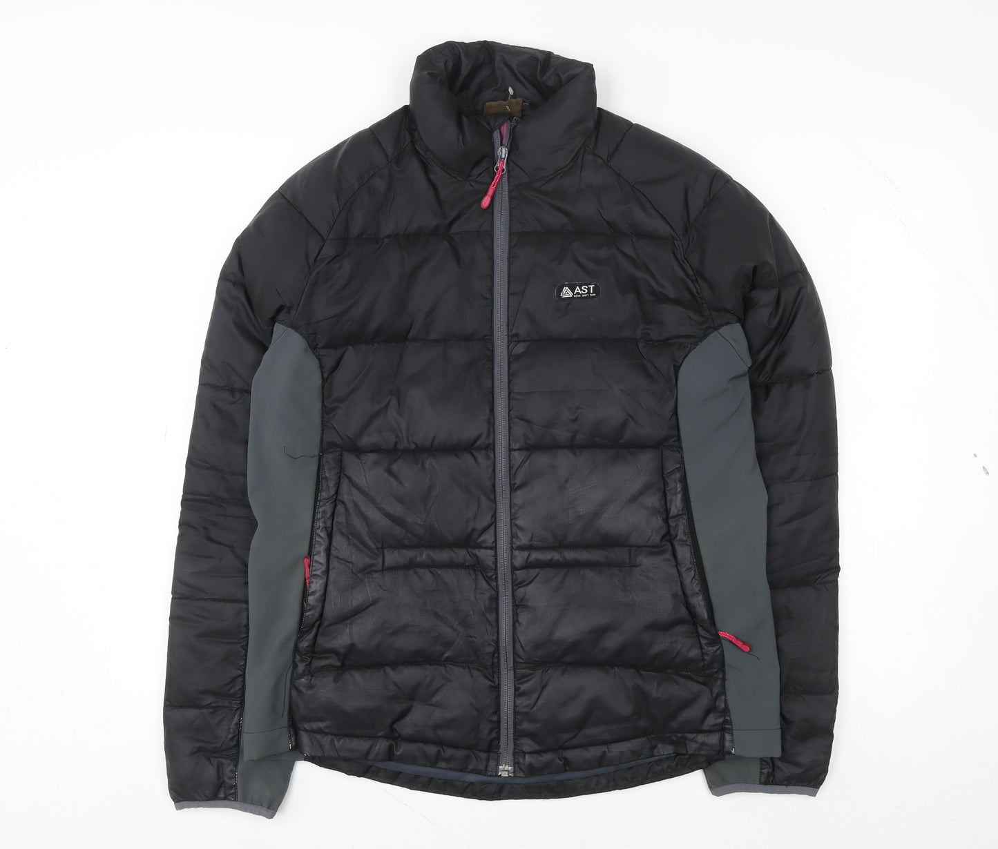 AST Women's Black Puffer Jacket Size L Insulated Full Zip Outdoor Coat