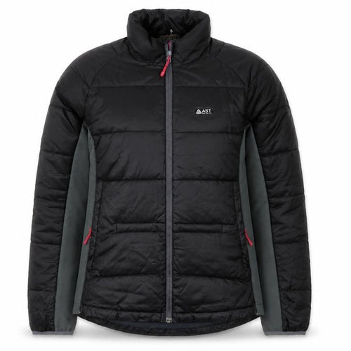 AST Women's Black Puffer Jacket Size L Insulated Full Zip Outdoor Coat