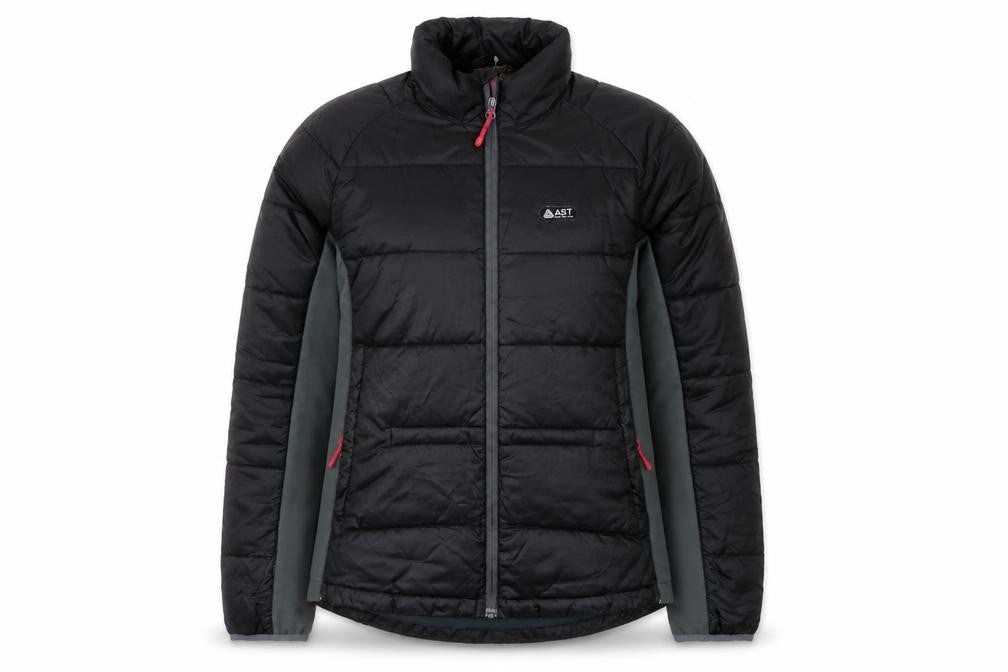 AST Women's Black Puffer Jacket Size L Insulated Full Zip Outdoor Coat