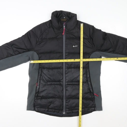 AST Women's Black Puffer Jacket Size L Insulated Full Zip Outdoor Coat