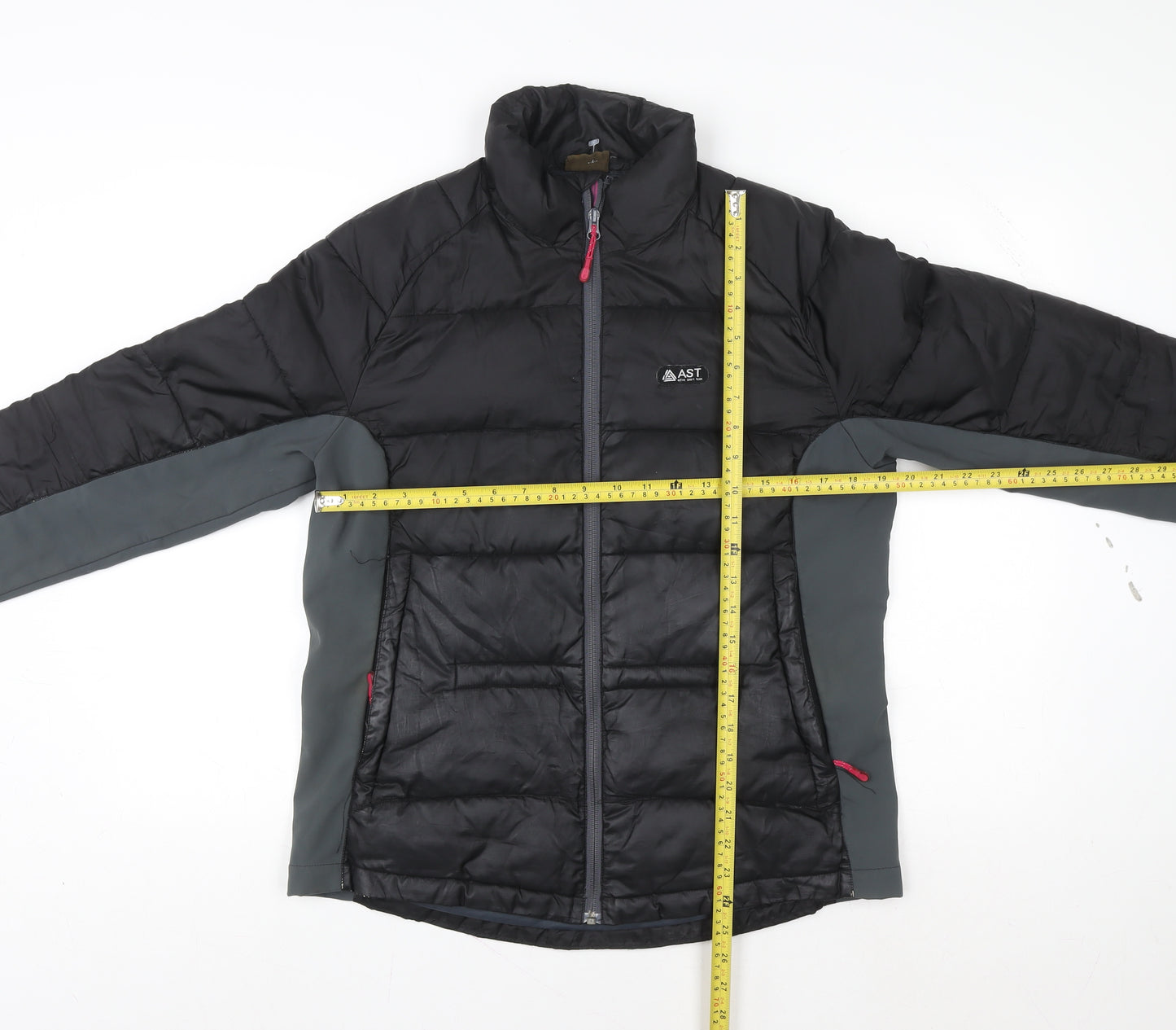 AST Women's Black Puffer Jacket Size L Insulated Full Zip Outdoor Coat