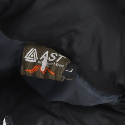 AST Women's Black Puffer Jacket Size L Insulated Full Zip Outdoor Coat