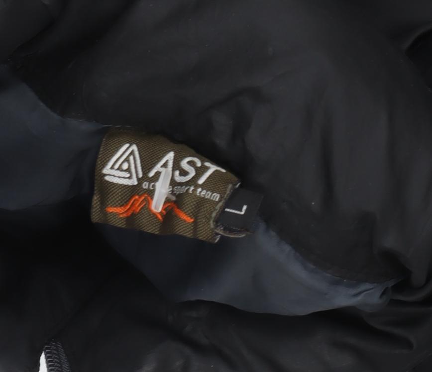 AST Women's Black Puffer Jacket Size L Insulated Full Zip Outdoor Coat