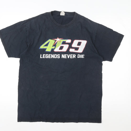 Fruit of the Loom Men's Black 469 Legends Never Die Graphic T-Shirt Size L