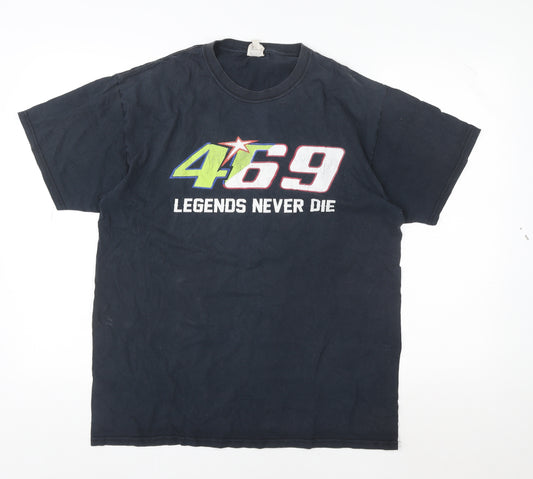 Fruit of the Loom Men's Black 469 Legends Never Die Graphic T-Shirt Size L