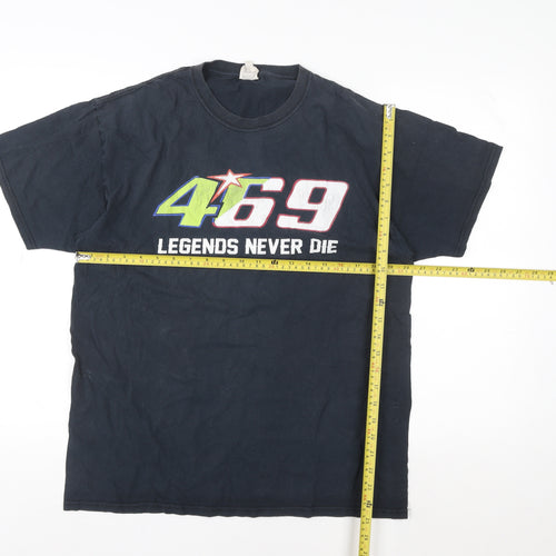 Fruit of the Loom Men's Black 469 Legends Never Die Graphic T-Shirt Size L