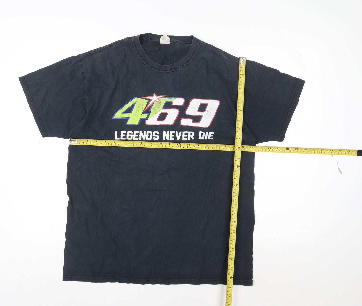 Fruit of the Loom Men's Black 469 Legends Never Die Graphic T-Shirt Size L